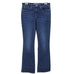 Levi Strauss Jeans Bootcut Midrise Front Whiskering Blue Dark Wash Women’s 6M